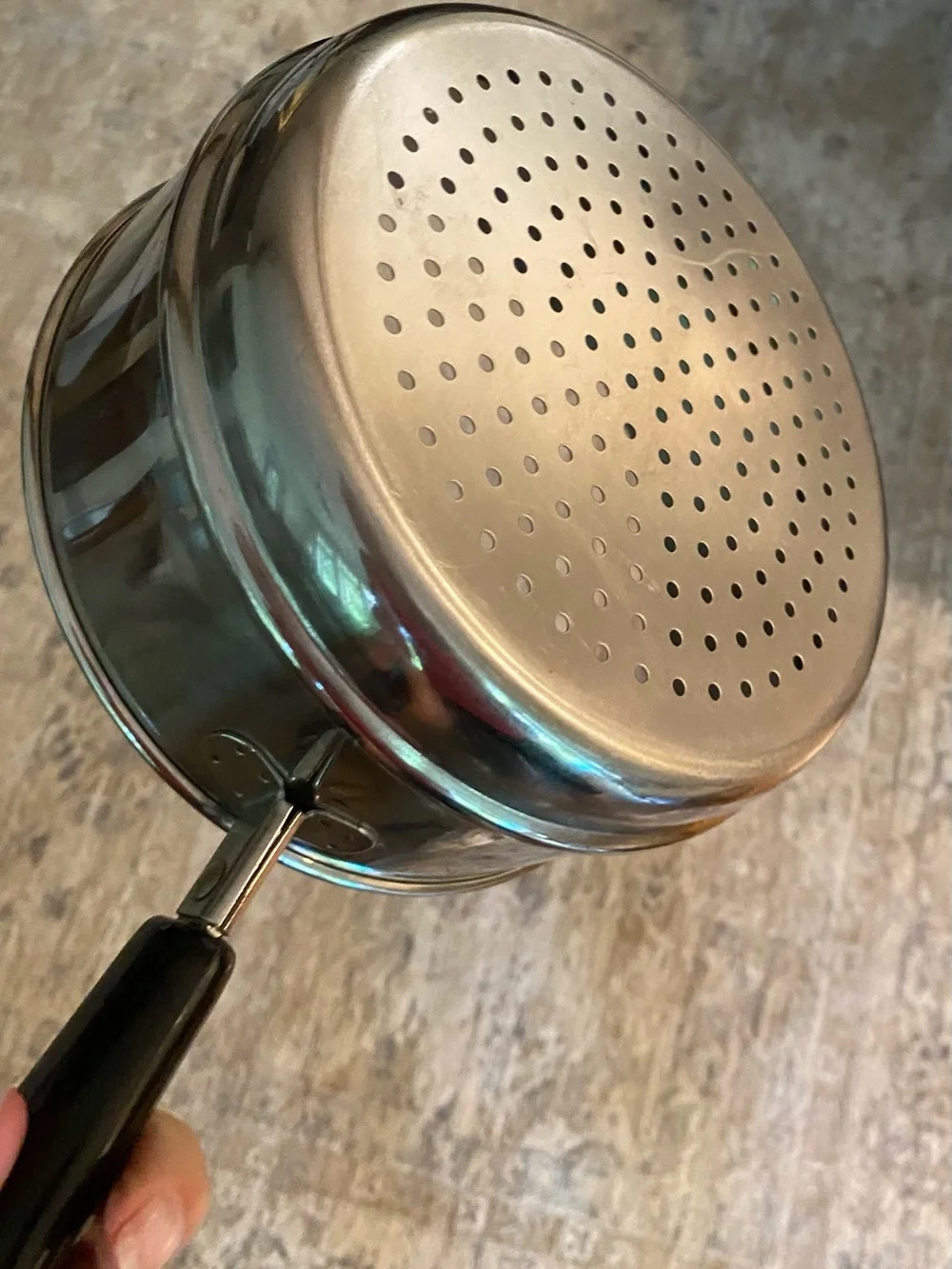 Rare REVEREWARE Steamer Strainer Insert Basket for 2 and 3 qt Revere pots EUC.
